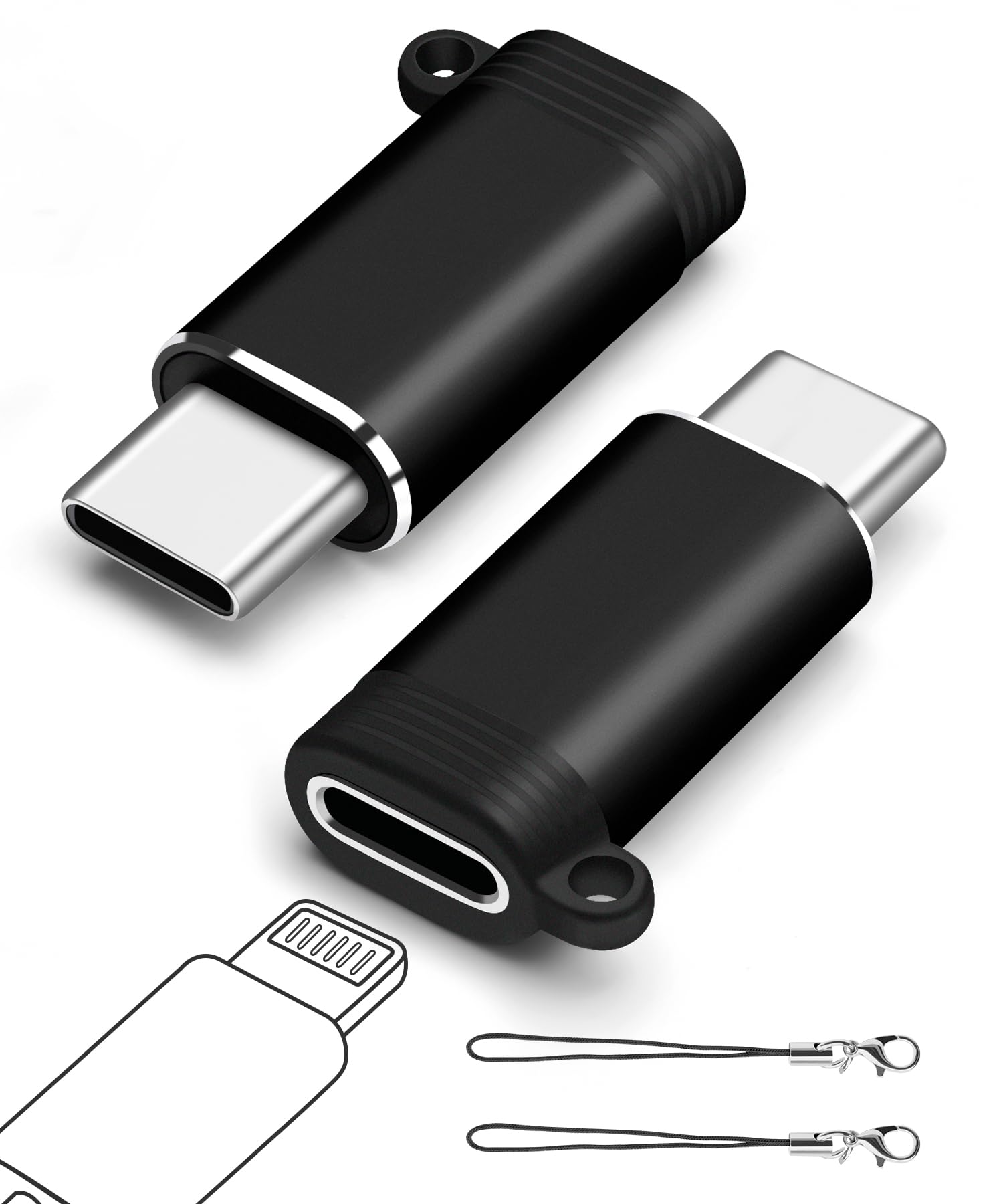 Amazon.co.jp: leizhan ライトニングメス-USB-Cオス変換アダプタ（2
