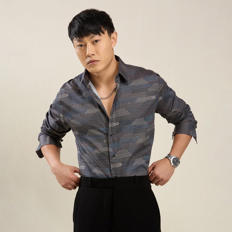 Image of MARK & ALBERT Men's Slim Fit Cotton Formal Shirt