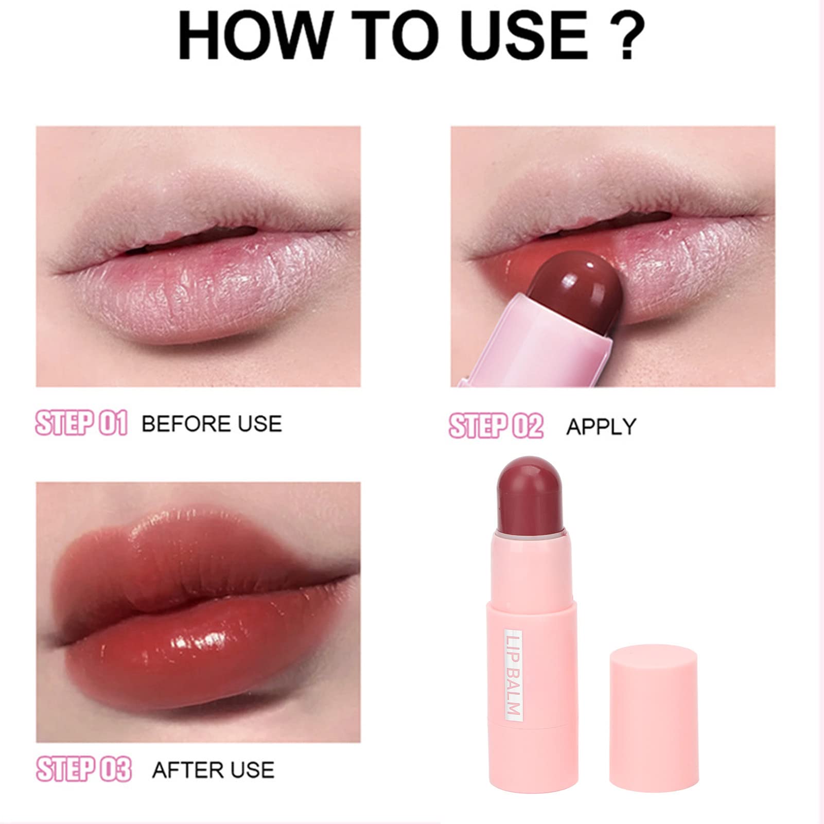 Pongnas Sérum Repulpant Rose pour les Lèvres, Baume Hydratant pour des Lèvres Plus Pulpeuses avec Formule Nourrissante, Rehausseur de Scintillant pour Maquillage Cosmétique