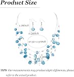 Colliers en couches pour femmes Robes Boho pour femmes Collier en cristal Boucles d'oreilles Bijoux Set Statement Déguisement de Strass pour femmes Trendy