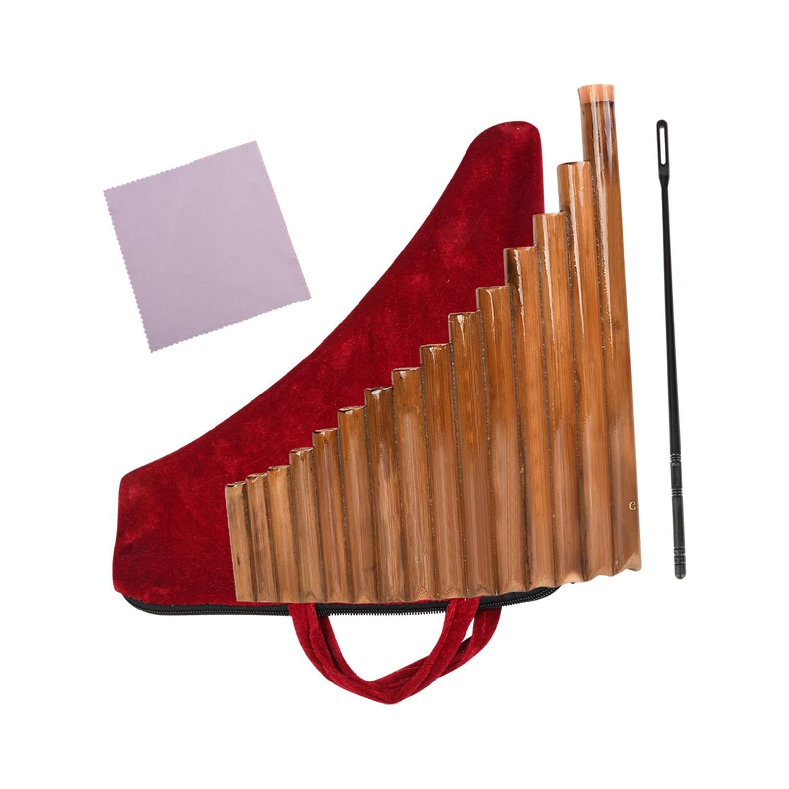 KIXZSAZ Flauti di Pan per strumenti a fiato in legno, 15 flauti di Pan a canne in bambù, suono eccellente, strumento musicale tradizionale cinese, studenti, bambini, ragazzi,