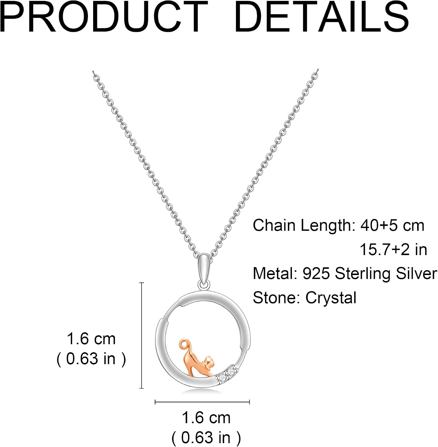 Initial Necklace for Women 925 Sterling Silver Cat kitten Letter Pendant Gift for Women - Image 3