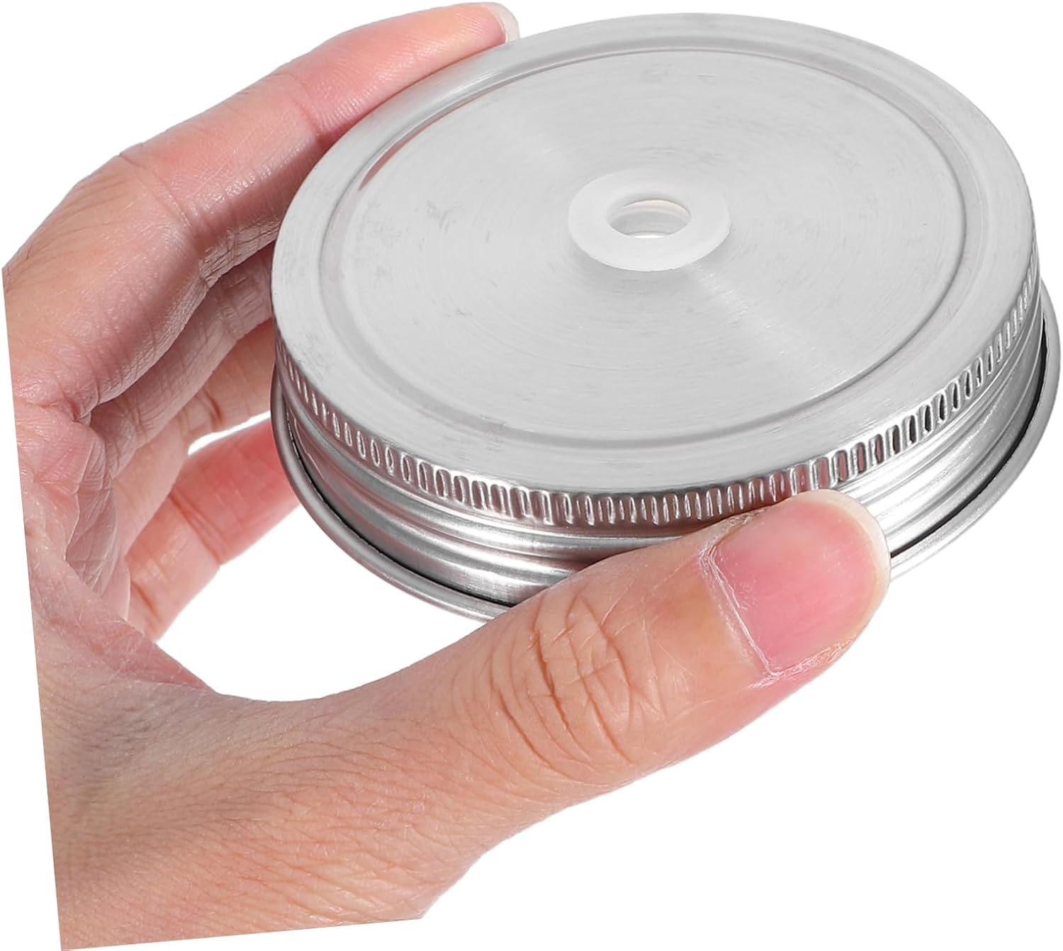 4pcs Stainless Steel Straw Lid for Mason Jars Airtight Canning Jar Lids Wide Mouth