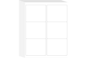 L LIKED 3-1/3" x 4" White Printable Sticker Labels for Laser and...