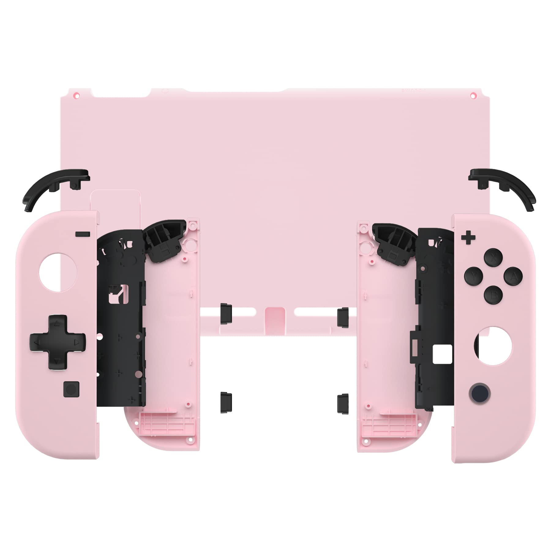 eXtremeRate Coque Remplacement avec Boutons Complete pour Nintendo Switch Dpad Version, Coque Bouton Support Customisé pour Nintendo Switch Console Joycons, Rose