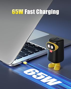 65W USB C Charger Block, 3-Port GaN Charger