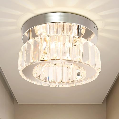 CLAIRDAI Lámparas de techo semiempotradas para pasillo, modernas luces de techo para dormitorio, mini lámparas de techo para sala de estar (redonda,