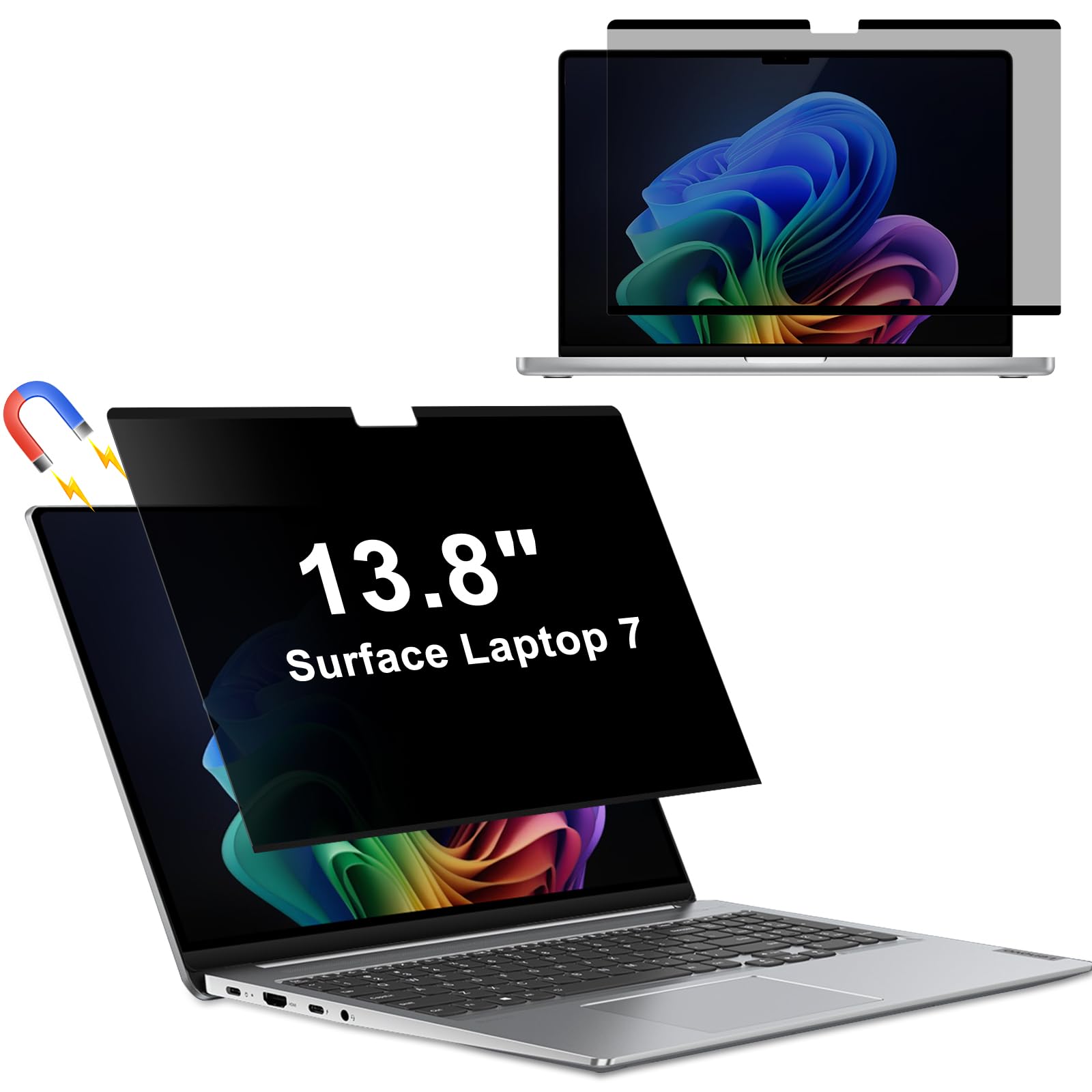 Magnético Filtro de Privacidad para 13,8 Pulgadas Microsoft Surface Laptop 7, Anti Luz Azul, Antirreflectante, Protector de Pantalla de Privacidad Extraíble para 13,8" Surface Laptop 7
