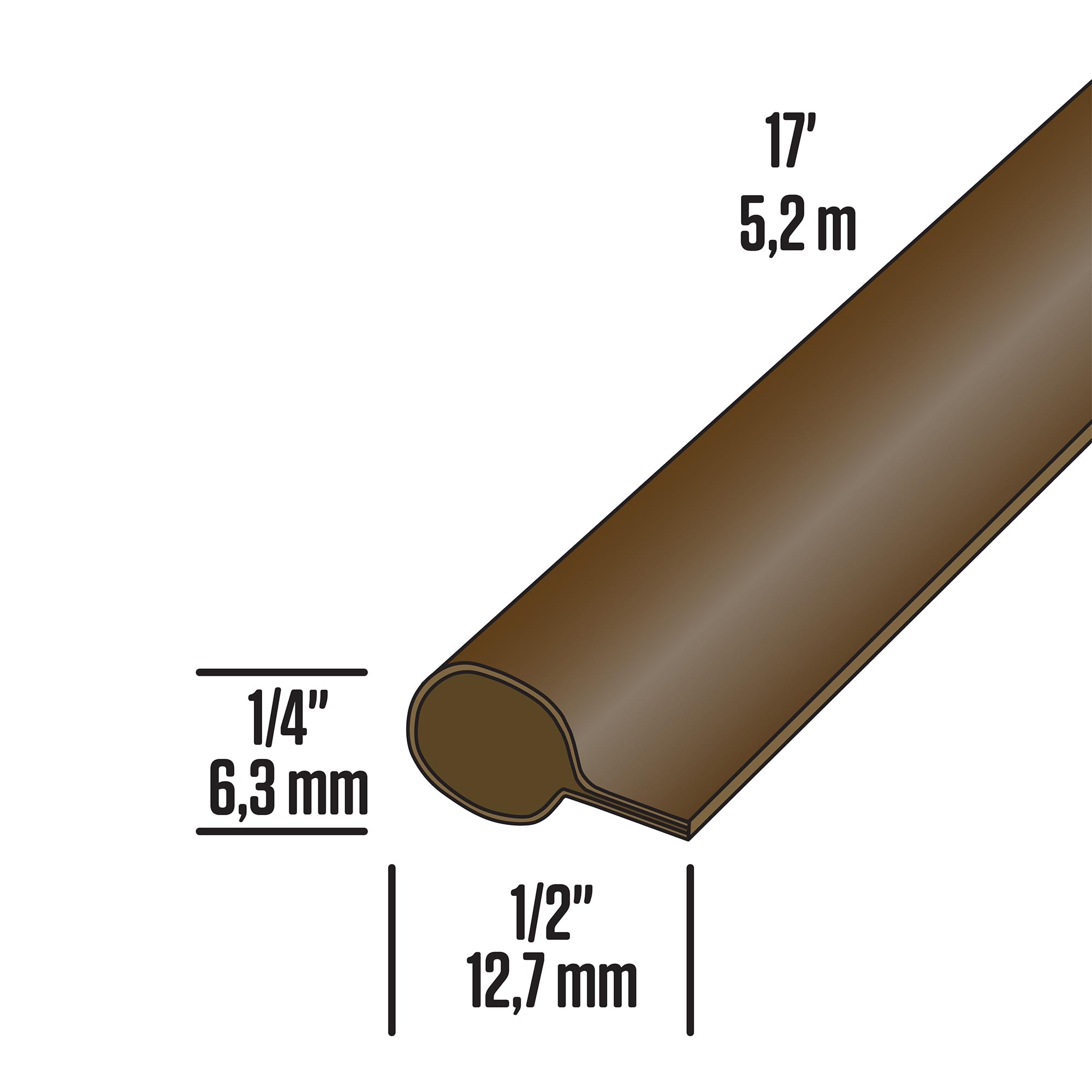 M-D Building Products, Brown 78196 Vinyl Gasket Weatherstrip, 1/2-Inch-by-17 Feet, 1/2' x 17' - Image 2