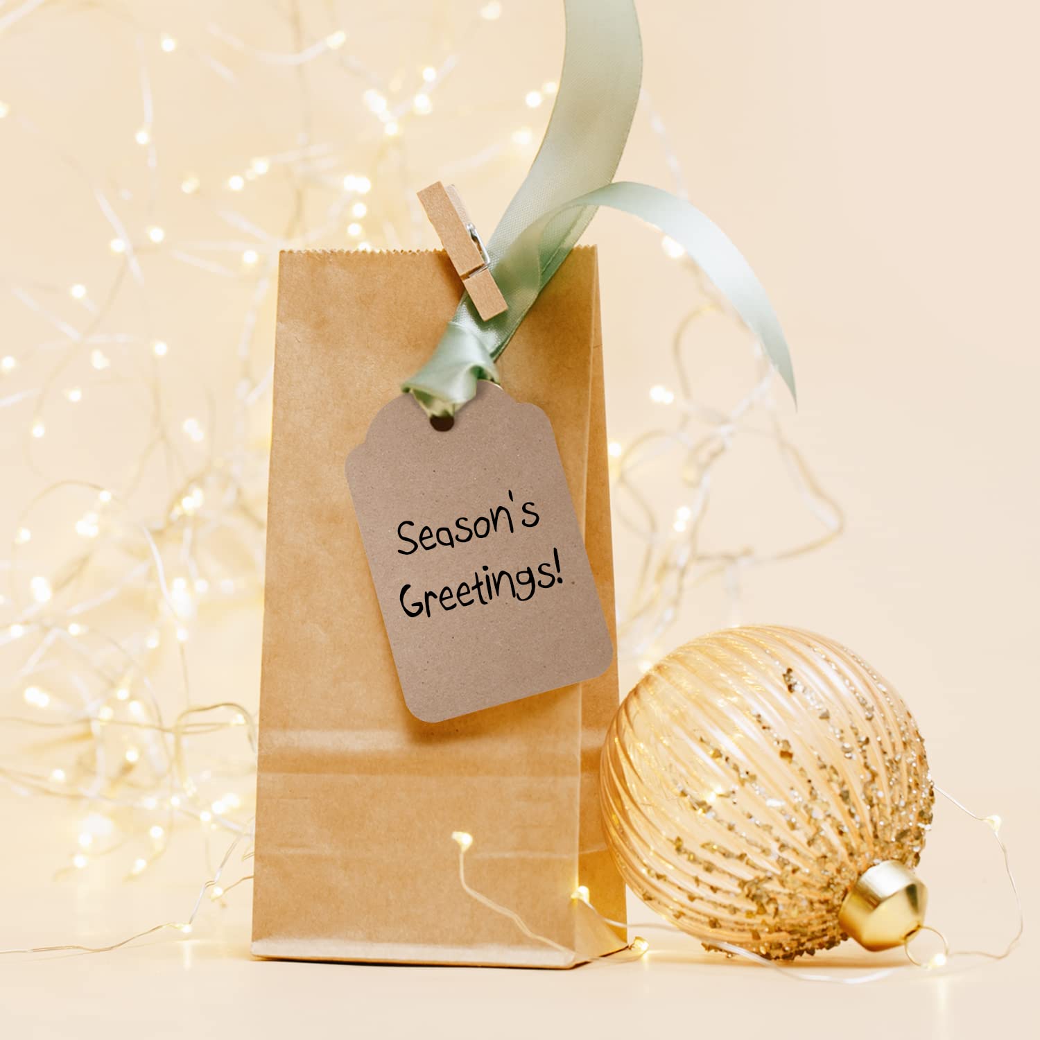 SmartSign Kraft-Geschenkanhänger – 1000 Stück, 4,4 x 2,9 cm, Größe 5, umweltfreundlich, blanko Merchandise-Anhänger, 11 pt recyceltes Kraftpapieranhänger für Weihnachten/Markierung/Kleidung/Preis