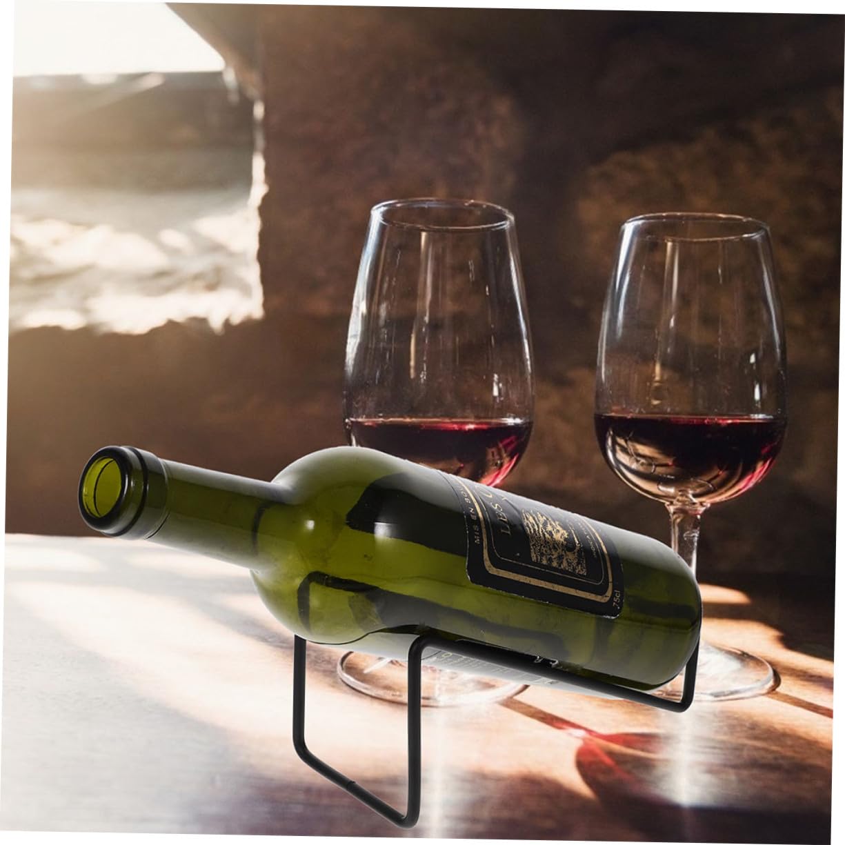 Ipetboom Porte-bouteilles En Métal Noir Petit Format, Casier à Vin Multifonction 4 Pièces, Structure Fer Résistante, Rangement Double Compartiment Pour Maison, Bar Et Restaurant