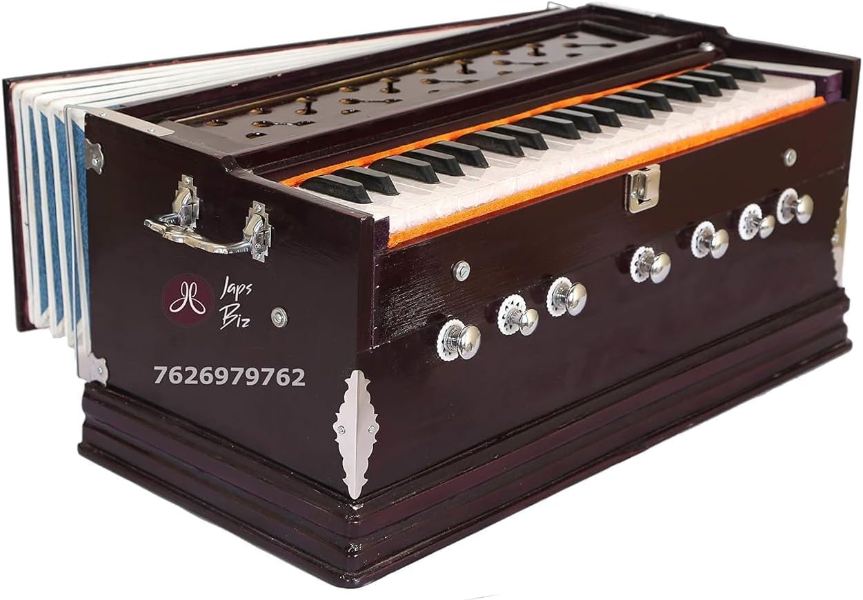 7 Stopper Best Harmonium, Double Bellow, 39 Key, Two Reed(Bass-Male),3 1/4 Octave With Free Carry Bag For Professionals And Begineers