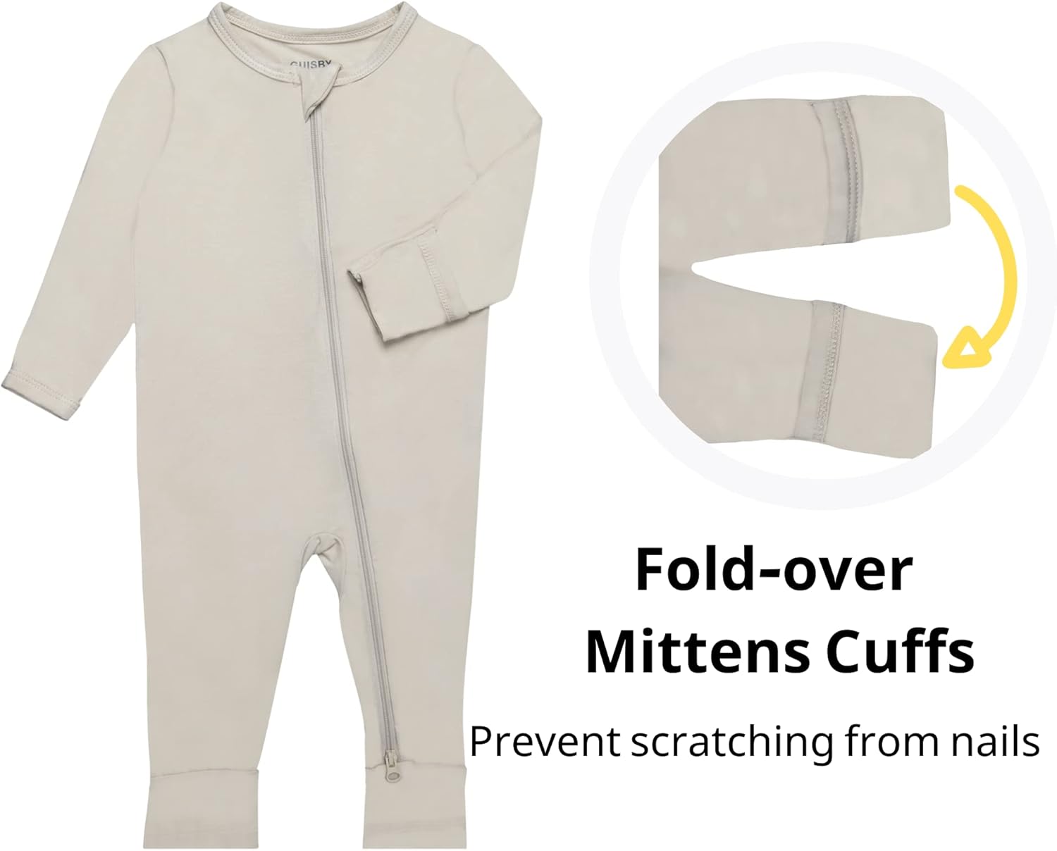 GUISBY Baby Footless Rompers, Rayon Pajamas 2 Way Zipper with Long Sleeve Sleeper - Image 3