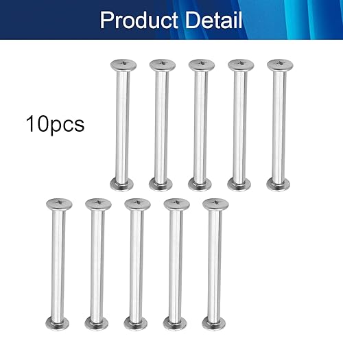Miniatura 17 de Poste de tornillo para orificio de 3/16 pulgadas (0.197 in) de diámetro, hebilla de cinturón hembra M5x25mm, pernos de encuadernación de tuerca