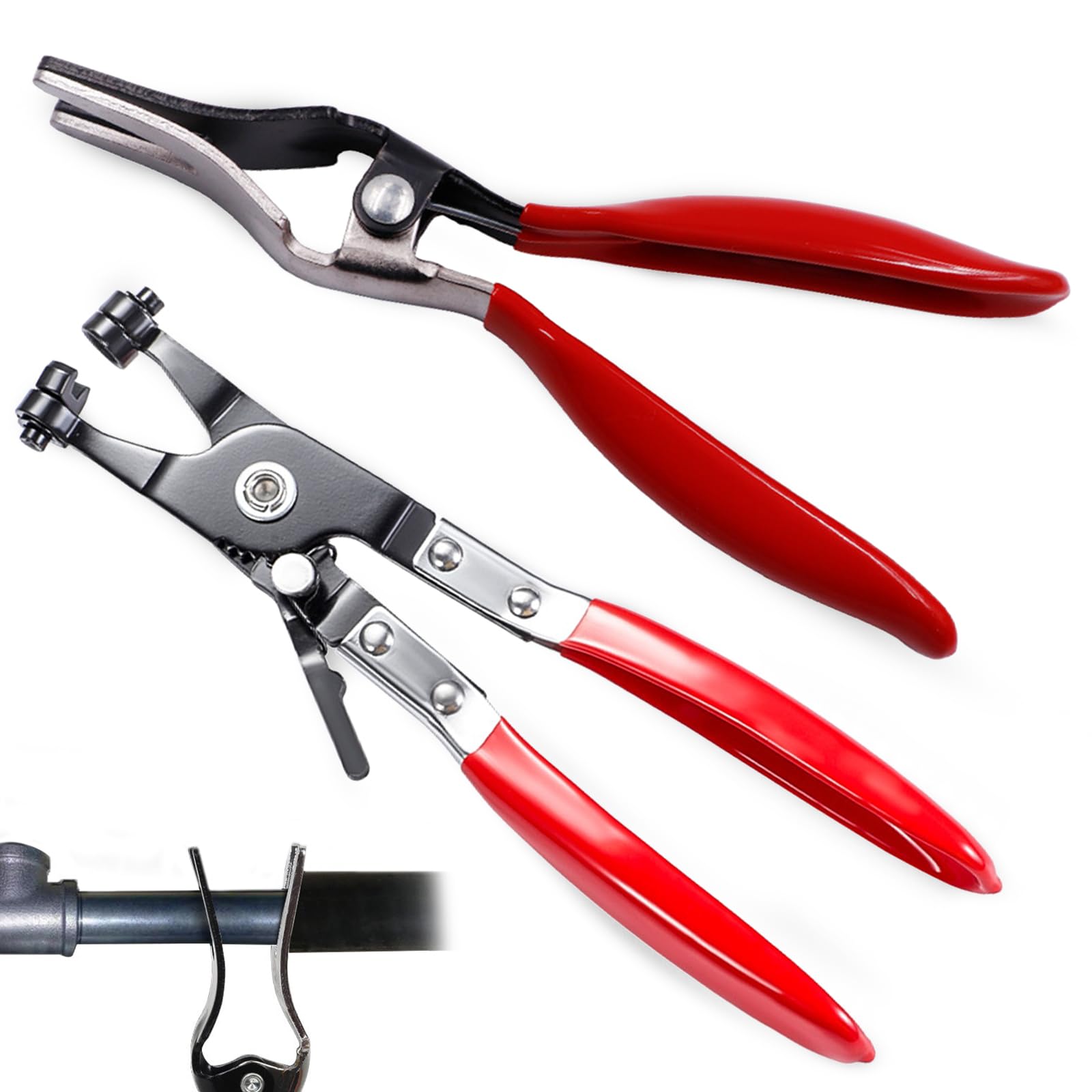 Hose Clamp Pliers Set, Hose Pliers Straight Throat Type for Car Fuel Vacuum Line Remover Plier