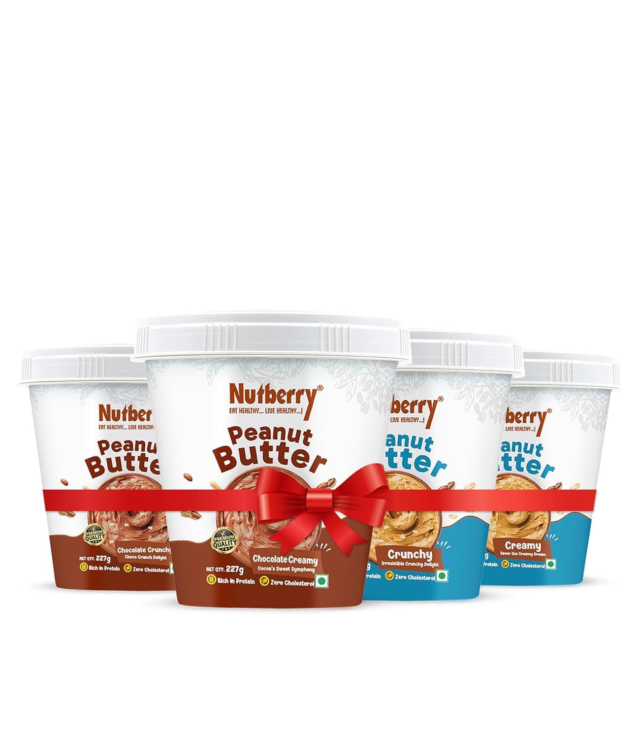 Nutberry Peanut Butter Creamy, Crunchy, Chocolate & Chocolate Crunchy 227g x 4 (Bucket)| Each Bucket| 25 g Protein Per 100g (B0DHRNFZ43) Amazon Price History, Amazon Price Tracker
