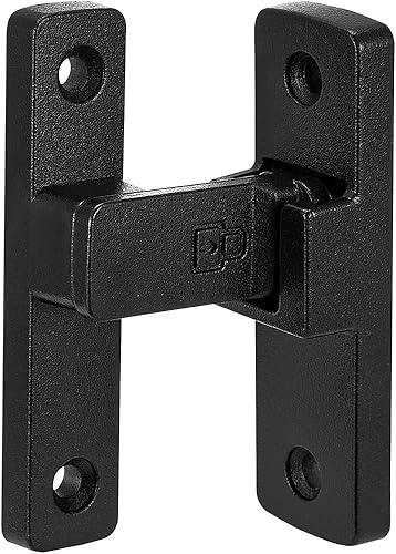 Miniatura 5 de Paquete de 2 cierres de puerta de granero negro mate, cerradura de puerta de 90 grados, herrajes para puerta abatible, cerradura de puerta de