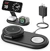 3 in 1 Charging Station for Apple Compatible with MagSafe Charger Stand,Foldable Fast Magnetic Travel Wireless Charger Dock for iPhone 1716151413 Series,for Apple Watch,for AirPods Black