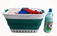 Vista 4 de SAMMART Juego de 2-30L (8 galones) cesta plegable de plástico para la ropa sucia – Contenedor/organizador plegable – Tina de lavado portátil