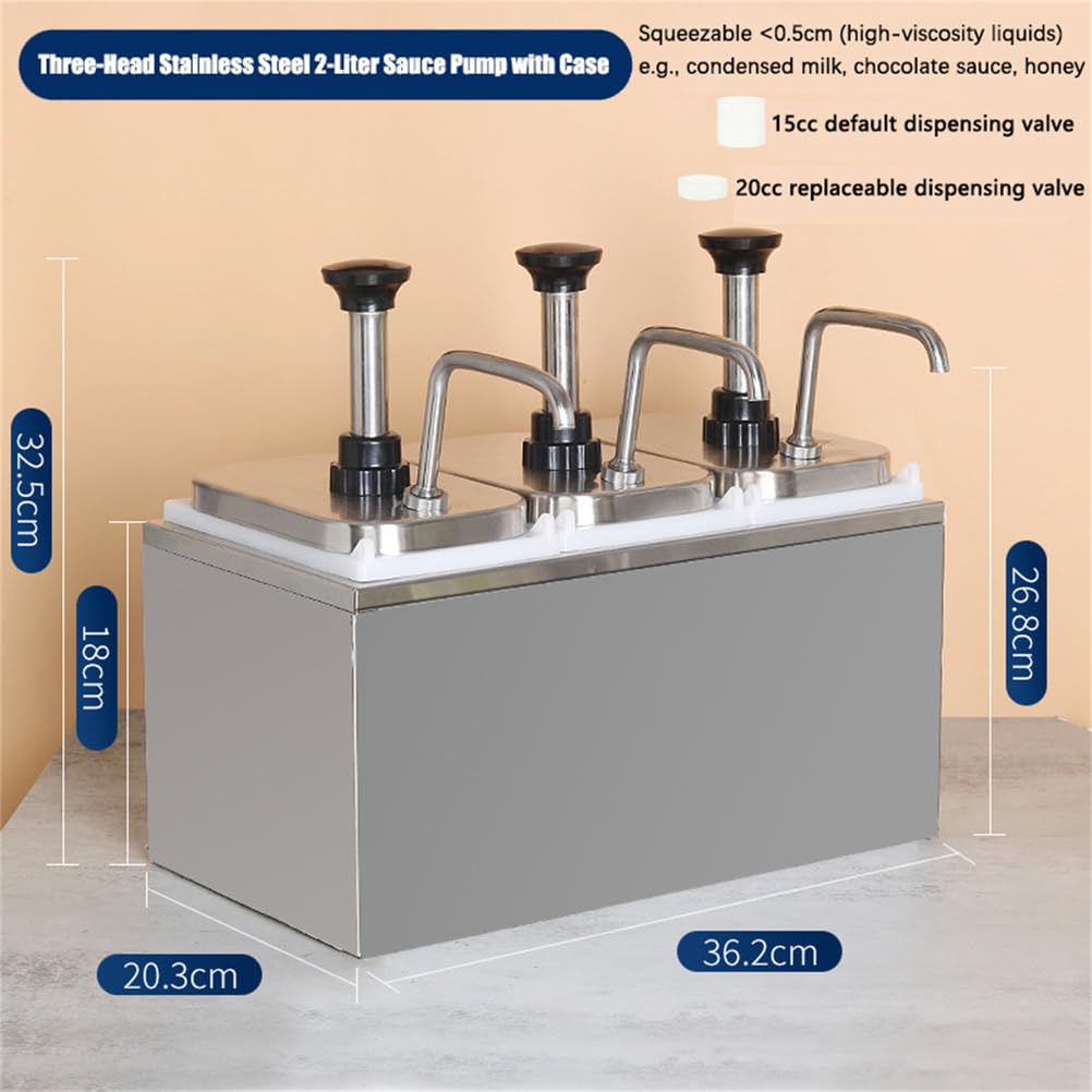 Estación de bombeo de condimentos de 4 cabezales, dispensador de salsa de acero inoxidable para jarabe de mostaza, botella de prensa manual para cocina, hogar, leche, tienda de té