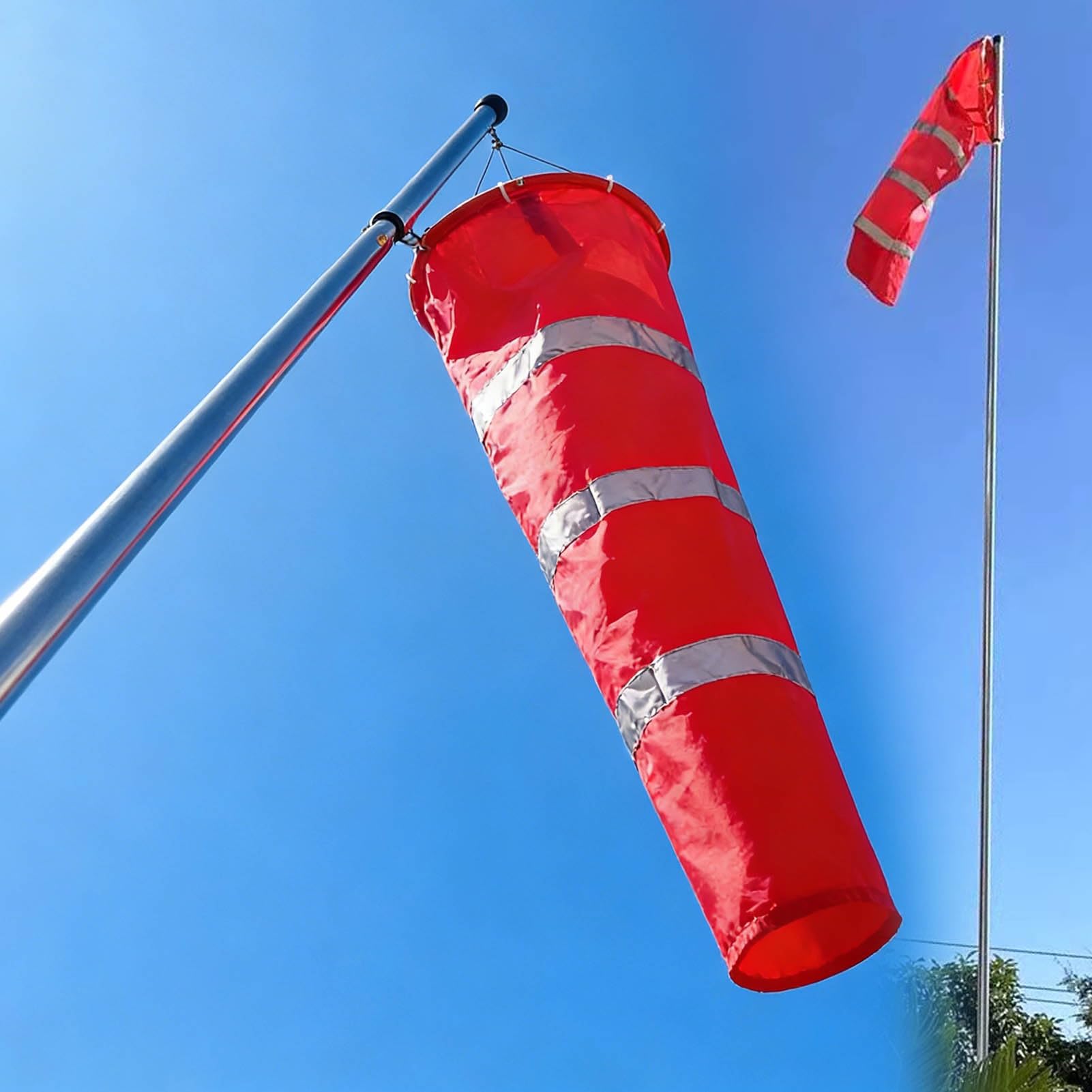 Manche à air avec mât en acier inoxydable pour la mesure du vent