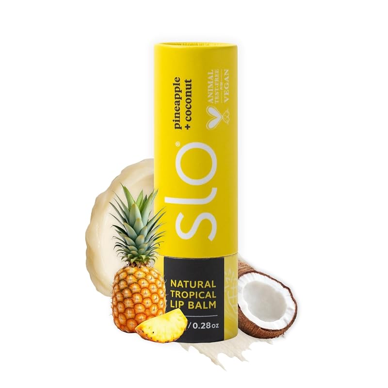Bálsamo labial Slo Pina Colada + Zinc com jojoba orgânica, rosa-mosqueta e manteiga de cacau, 8 g