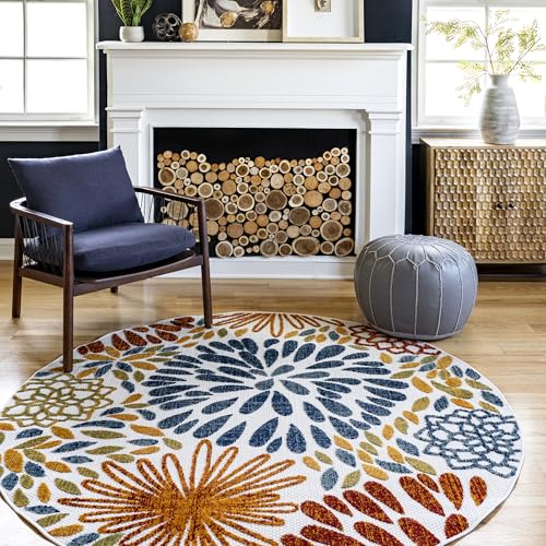 nuLOOM Monique Floral Indoor/Outdoor Area Rug- Modern, Patio, Porch, Deck,