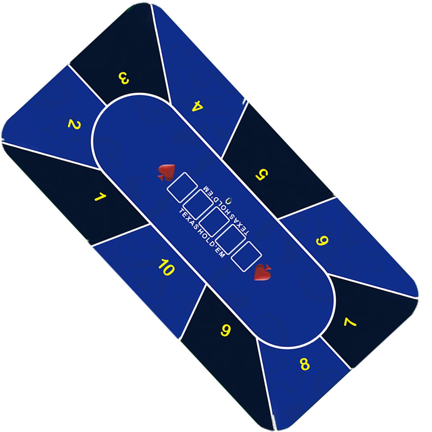 Tappetino da Gioco da Tavolo in Feltro, in Gomma, per Poker, in Pelle Scamosciata, in Gomma, Texas Hold Em, Professionale, Casinò, Baccarat, Dadi, Blackjack, Blu, 70 x 35 Pollici