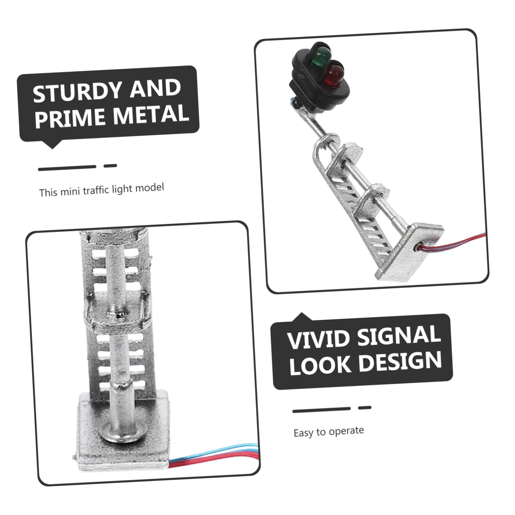 Vaguelly Miniature Traffic Light Model for Sand Table DIY Projects Realistic Design Signal Light for Train Models Sturdy Material for Creative Displays and Decor