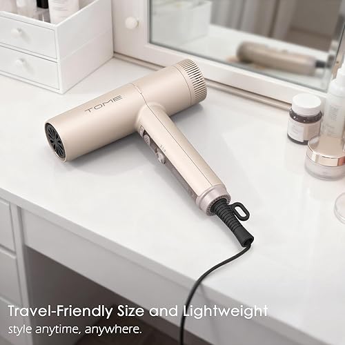 Miniatura 8 de TOME Secador de pelo con difusor 1875 W Secador de soplado de alta velocidad iónico 110000 RPM Cool Shot Lock 1 pulgada Air Curling Varitas Boquilla