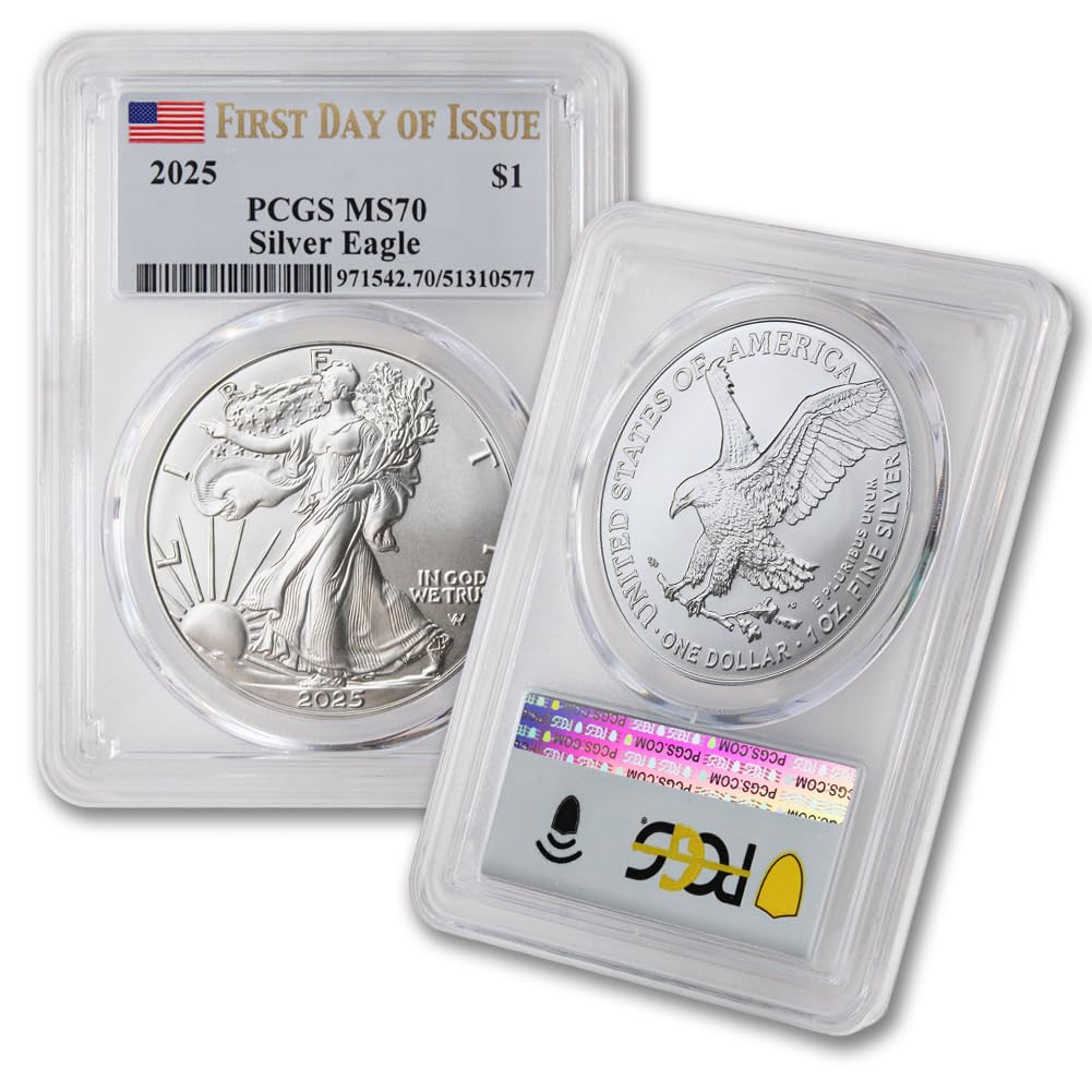 2025 1 oz American Silver Eagle Coin MS-70 (First Day of Issue) PCGS