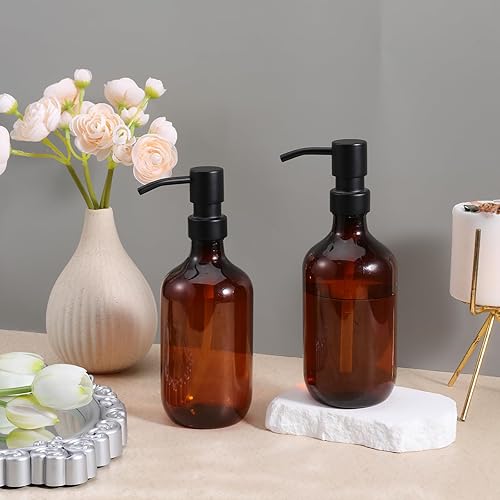 Miniatura 7 de Paquete de 2 dispensadores de jabón de repuesto, bomba de jabón negro mate 304 de acero inoxidable 304, dispensador de jabón para cocina, baño,