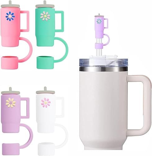 Stanley - Juego de 4 fundas para pajilla, de silicona, compatible con vasos Stanley de 30 y 40 onzas, tapas de punta de paja de 0.394 pulgadas