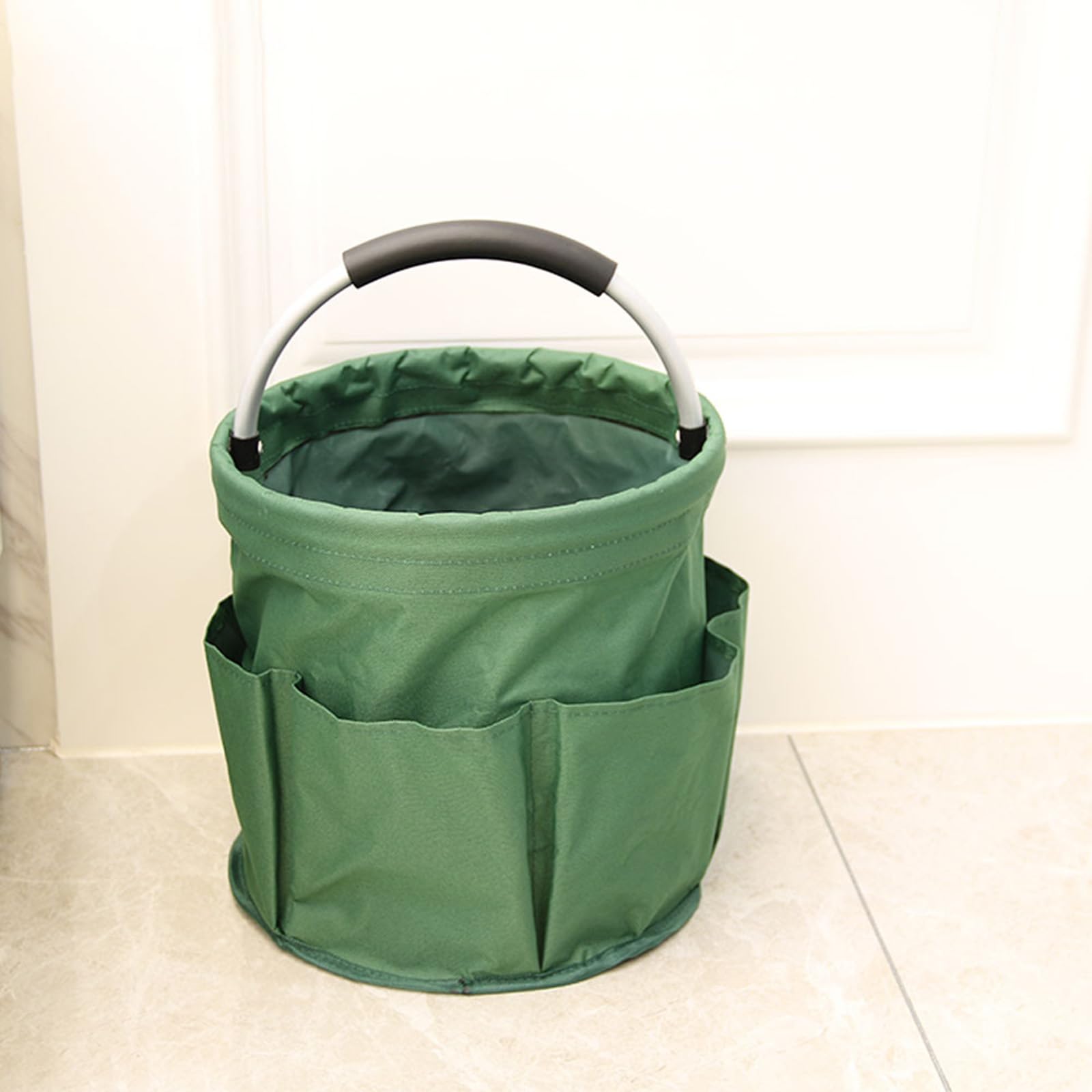 Organizer per attrezzi con manico, borsa per la pulizia, organizer multifunzionale per la pulizia, per giardino, pesca, picnic, lavaggio (verde)