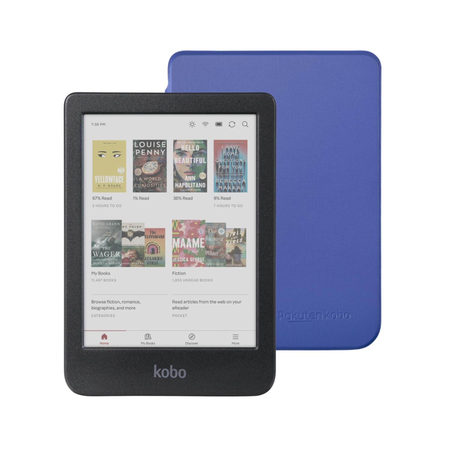 楽天 Kobo Clara Colour Kobo Clara Colour eReader with Case Bundle (Cobalt Blue Basic