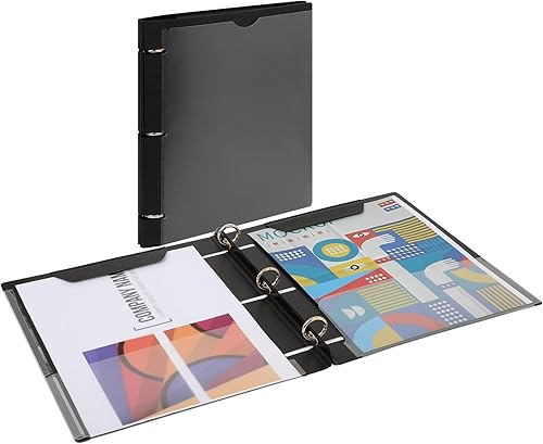 Miniatura 6 de LETVPVOW Carpeta portátil de 3 anillas, carpeta de presentación, práctica carpeta con lomo texturizado elástico, cubierta frontal personalizada + 2