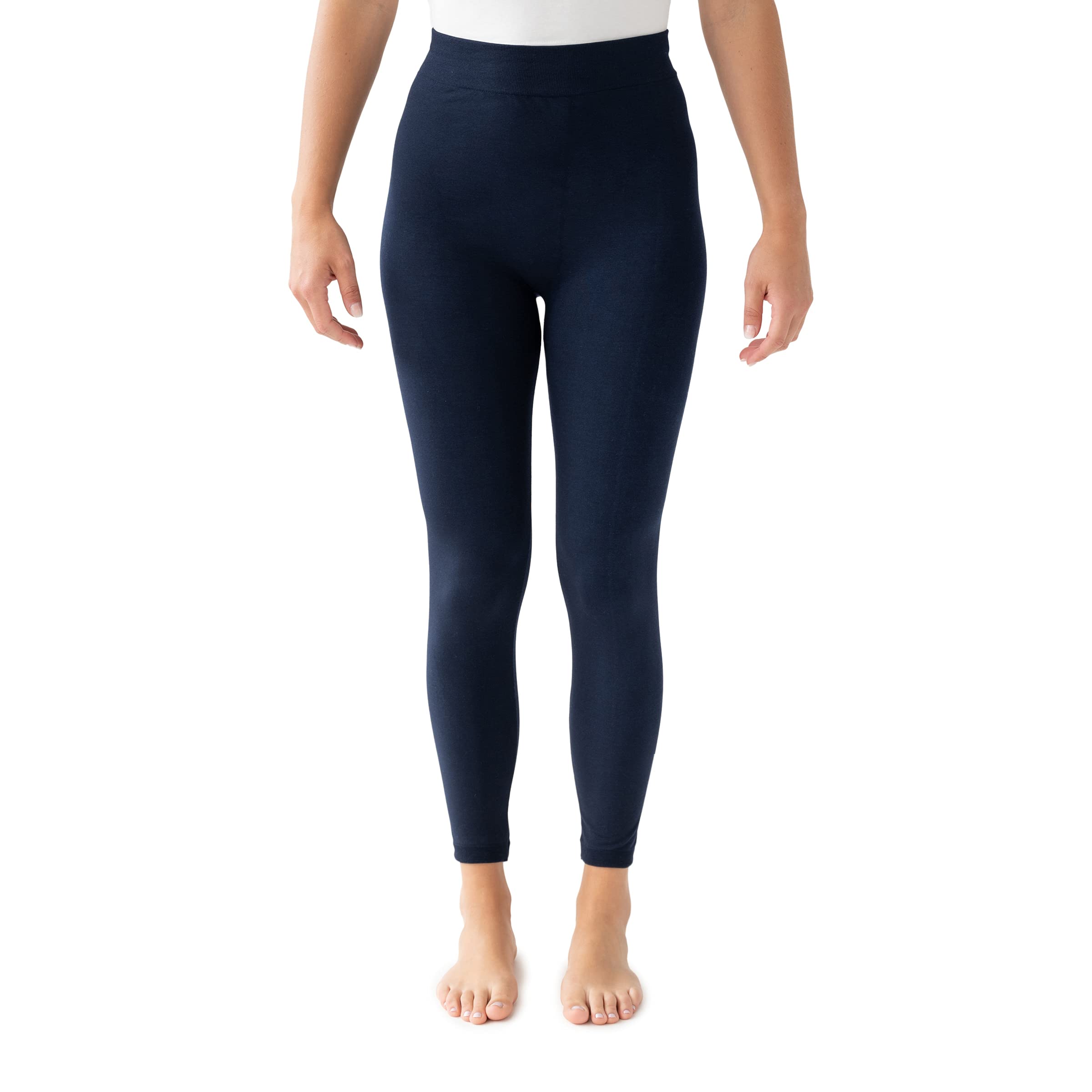 MUK LUKS Women's Fleece Lined Legging, Navy, Large-X-Large