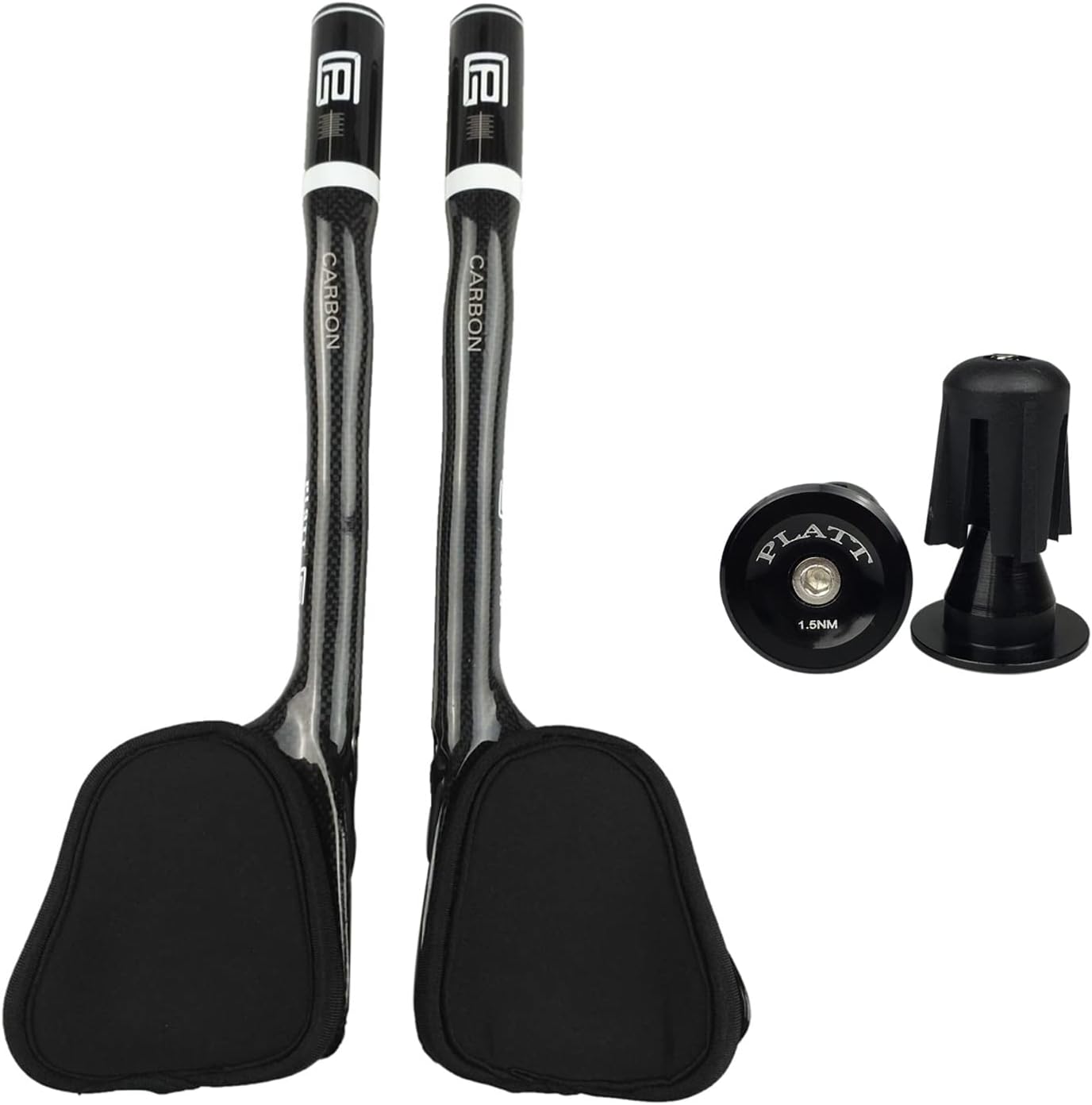 Carbon TT Handlebar Bicycle Aero Bars Tri Bars Cycling Rest Handlebar for Mountain Bike and Road Bike 31.8mm (Gloss White)