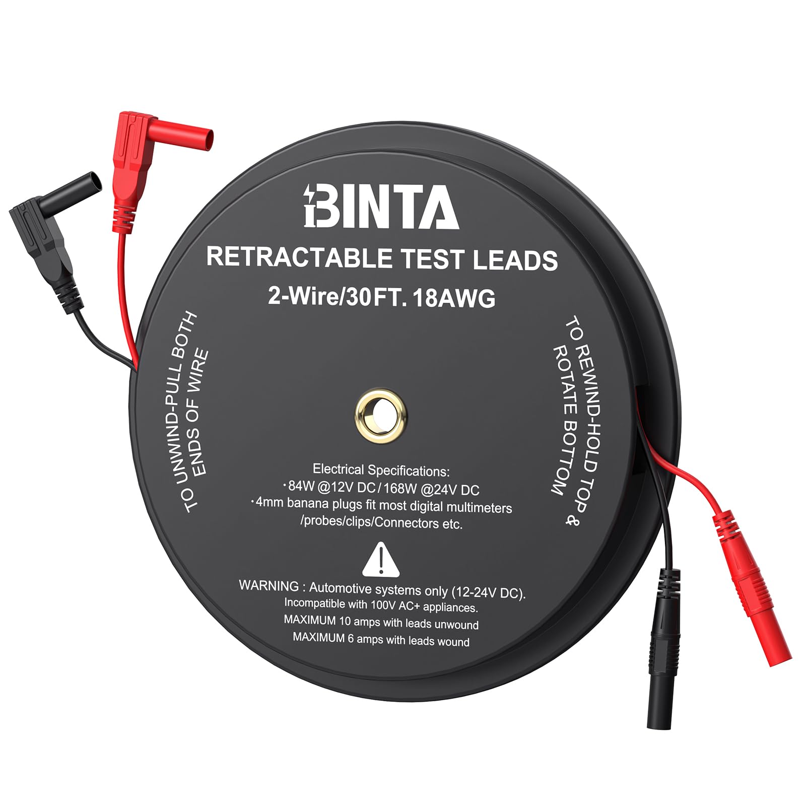BINTA 3 Wire 20 Ft Retractable Test Leads, Red/Black/Blue Alligator Clips — Amazon image 10