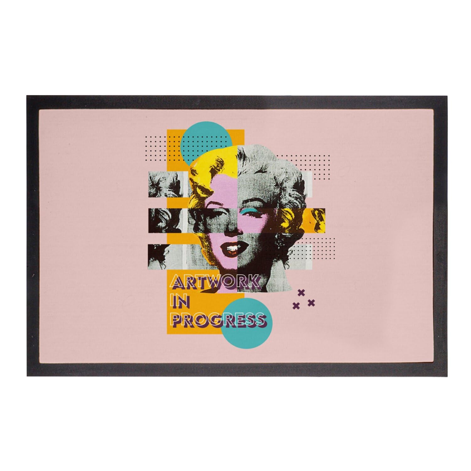 Paillasson Rose Marilyn Pop Art 60x40 - Tapis Entrée Original Vintage
