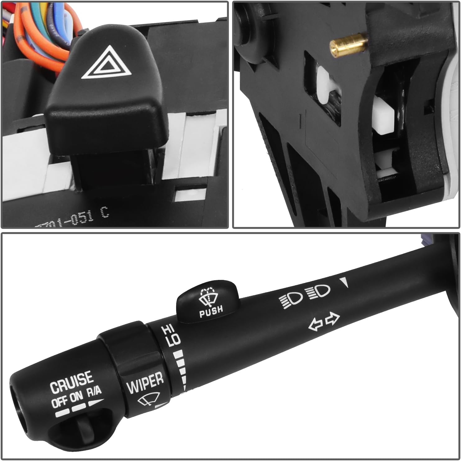 Auto Dynasty Factory Style Multi-Function Combination Switch Assembly Compatible with Buick Century Regal 1997-2005, Driver Left Side, Black