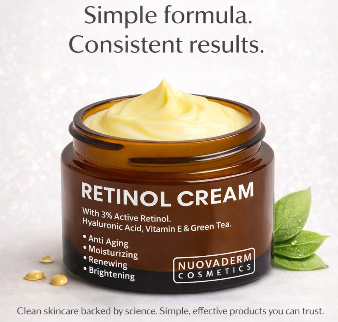 Retinol Plus+ Anti-Aging Cream - Firming Day & Night Moisturizer with Vitamin E, Collagen, and Hyaluronic Acid - Reduces Wrinkles for Youthful Skin, 1.7 Fl Oz - Image 7