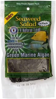 San Francisco Bay Brand Green Seaweed Salad Dried Marine Algae Bulk (0.91 Ounce 40 Mini Sheets) Aquarium Fish Food for Saltwater Marine & Freshwater | Seaweed for All Algae Eater Grazers