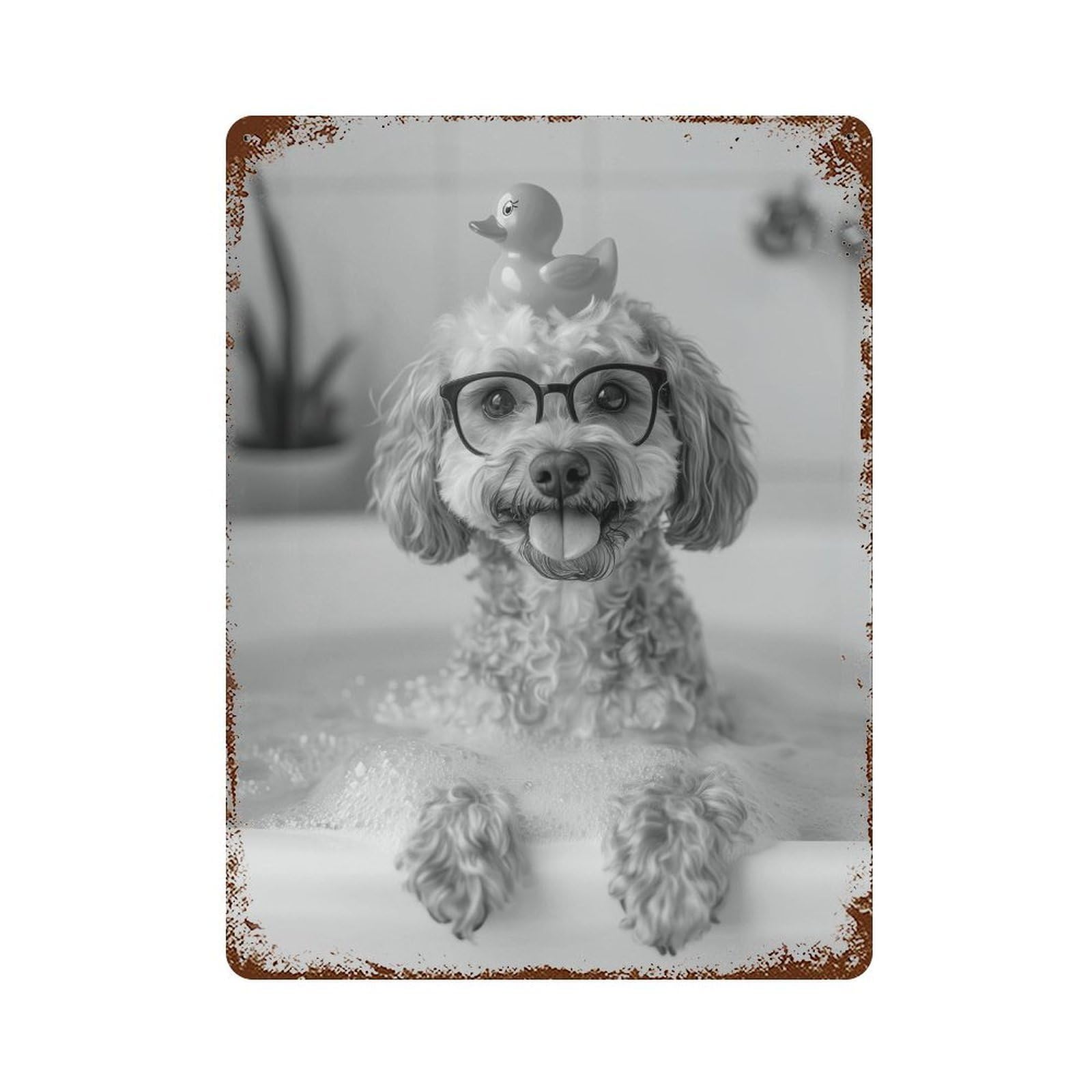 xiaoxiaoshen Cavapoo Bath Wall Art Wall Decor Art Metal Tin Poster Modern Home Decor Art Home Bar Shop Decorations Vintage Sign 40x30cm