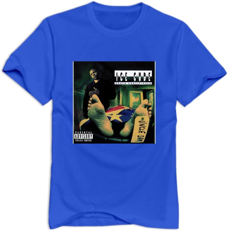 Tavil Death Certificate Ice Cube Short Sleeve T-shirt For Men RoyalBlue Size L