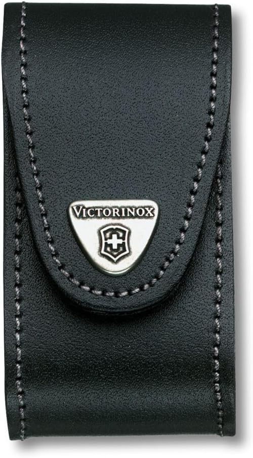 Leather Pouch for Swiss Army Knives, Pocket Knife, 3.5cm x 10cm, Black, L