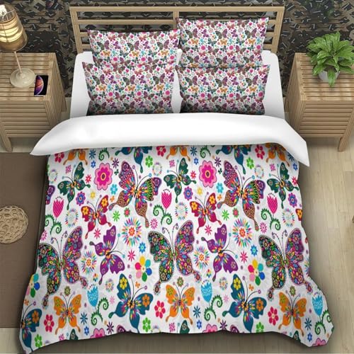 Housse de couette papillon résistante et douce pour lit d'ado - 5