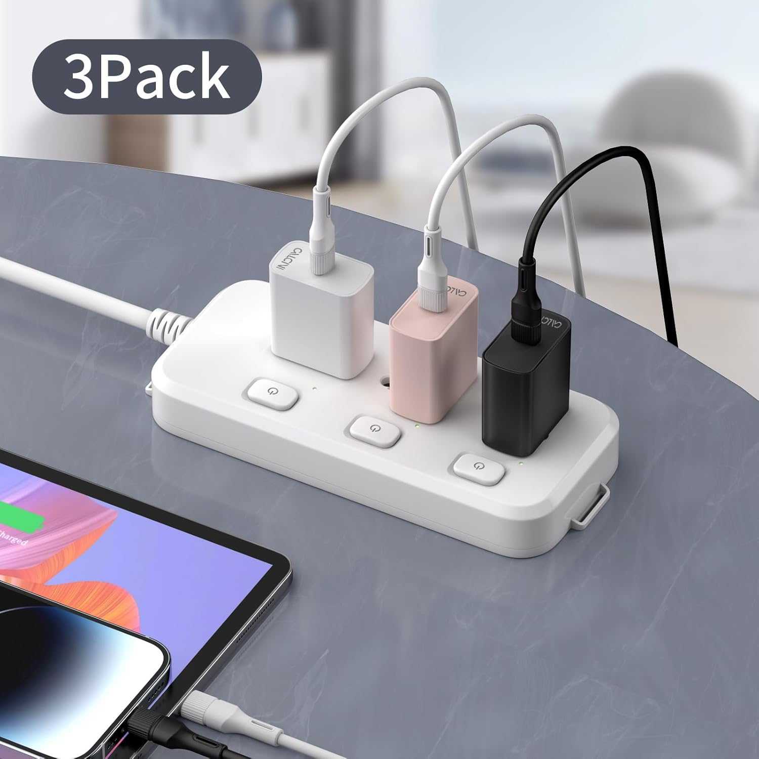 USB C Charger Block CALCINI 3 Pack GAN 65W PD Compact Fast Type C Wall Charger for Laptop Charger Power Adapter MacBook Pro/Air, GalaxyS21/S20, Dell XP S13, Note 20/10+, Phone15/Mini iPad,Pixel