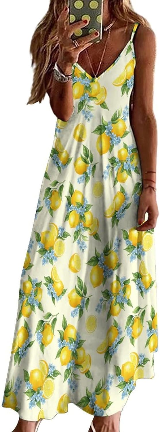 Women's Maxi Dress Spaghetti Strap Sleeveless Long Dress