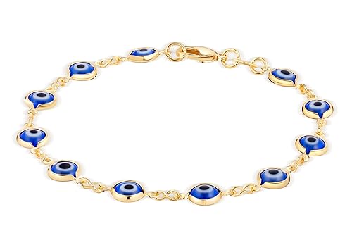 Barzel 18K Gold Plated Multicolored Evil Eye Bracelet for Women